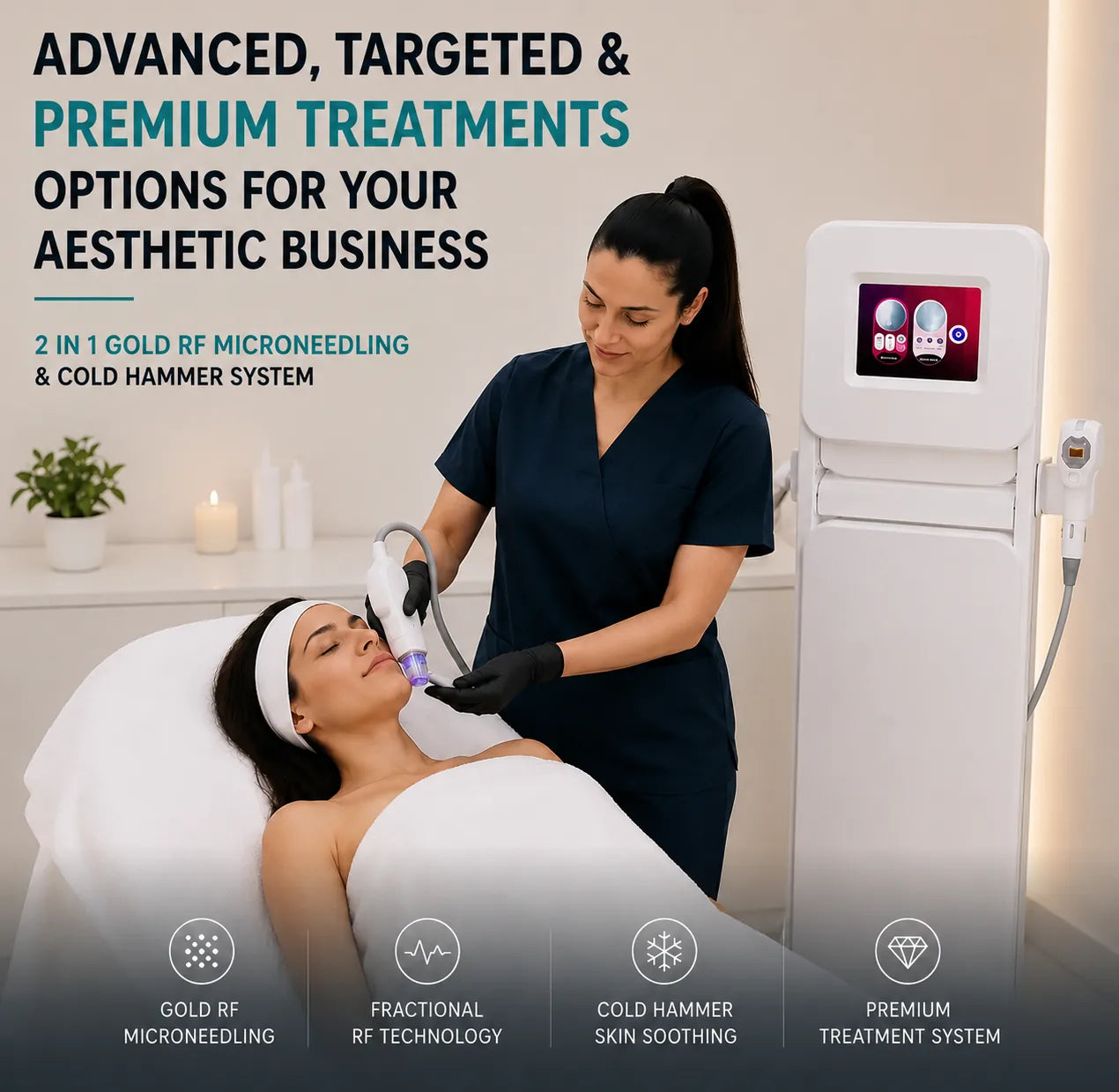 2 in 1 Gold EMSzero Pro Microneedling RF System