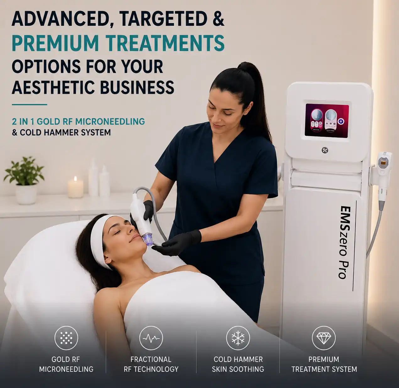 2 in 1 Gold EMSzero Pro Microneedling RF System
