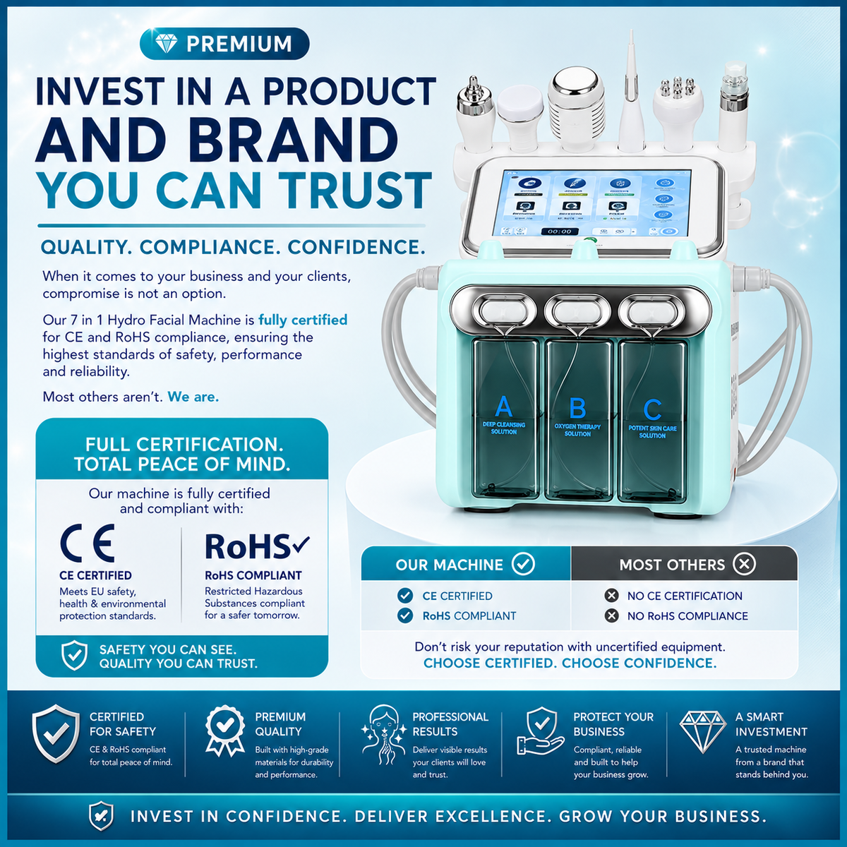 6 In 1 Hydra Dermabrasion Machine Pro Gen 5 - CE & RoHS Certified