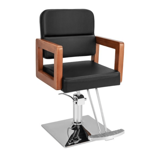 Hydraulic Barber Salon PU Black Leather Chair