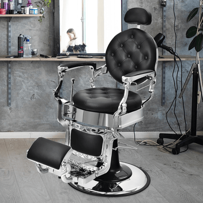 Vintage hairdressers chair for client