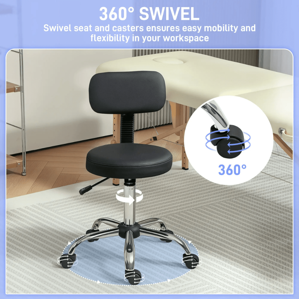 salon stool with backrest