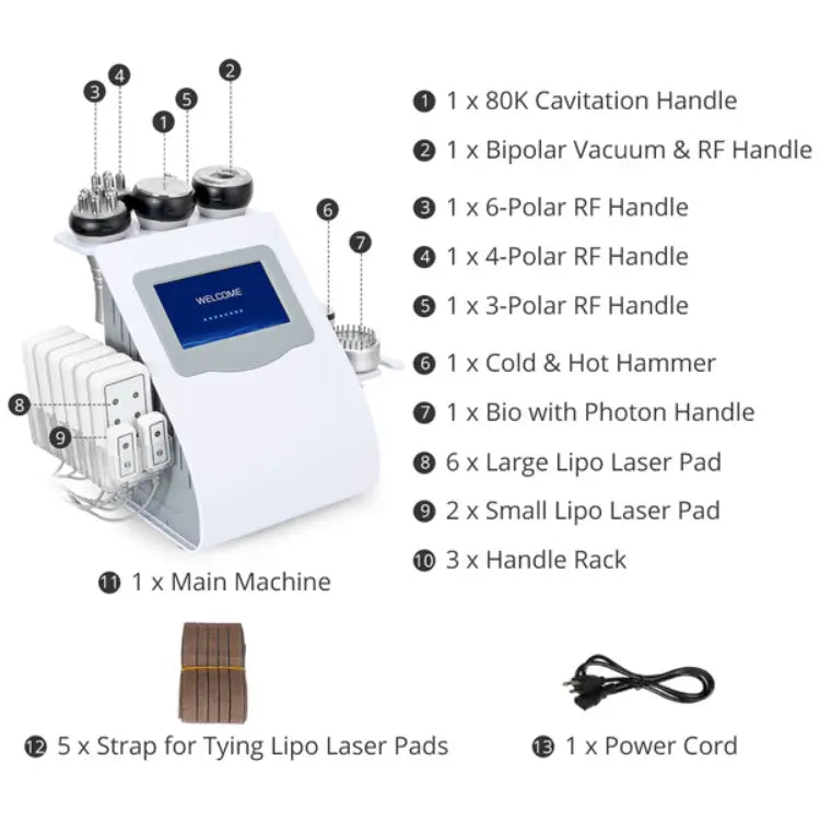 80K Ultrasonic Cavitation Machine 9 In 1 - CE & RoHS Certified