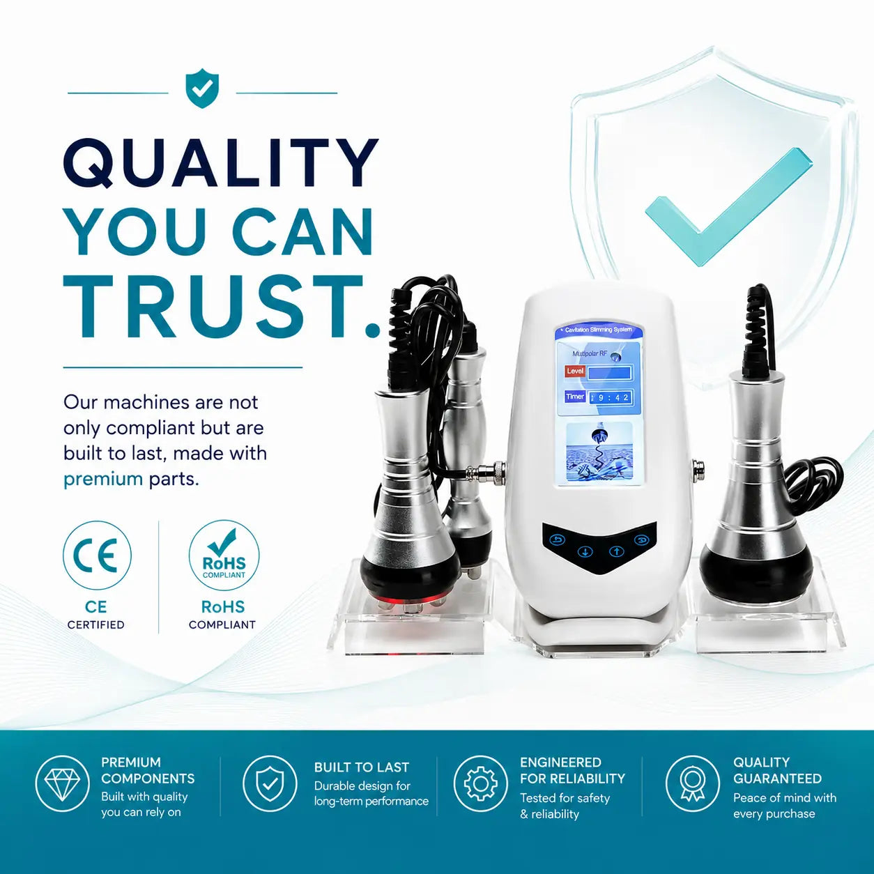 3 In 1 40K Exo Cav Ultrasonic Cavitation Machine - CE & RoHS Certified