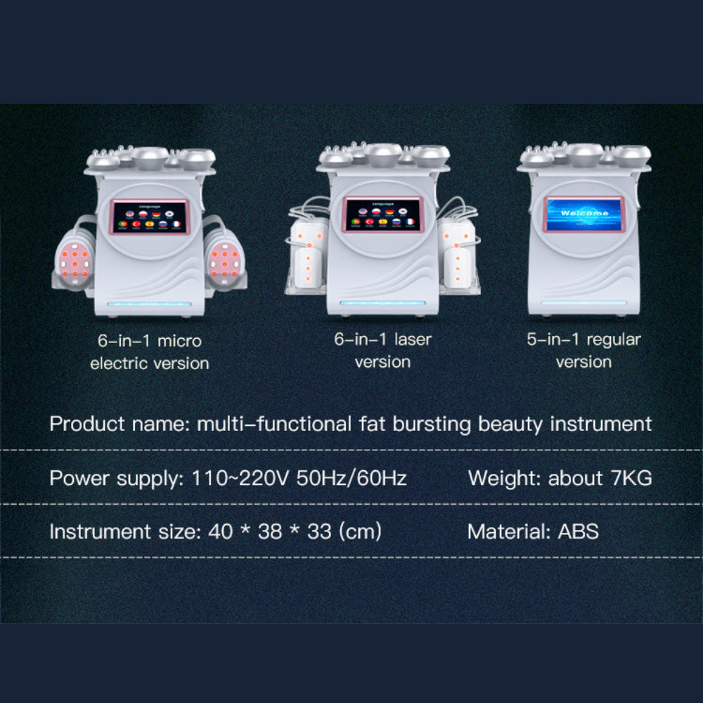 80K 6 In 1 Cavitation Machine With Lipolaser Pads