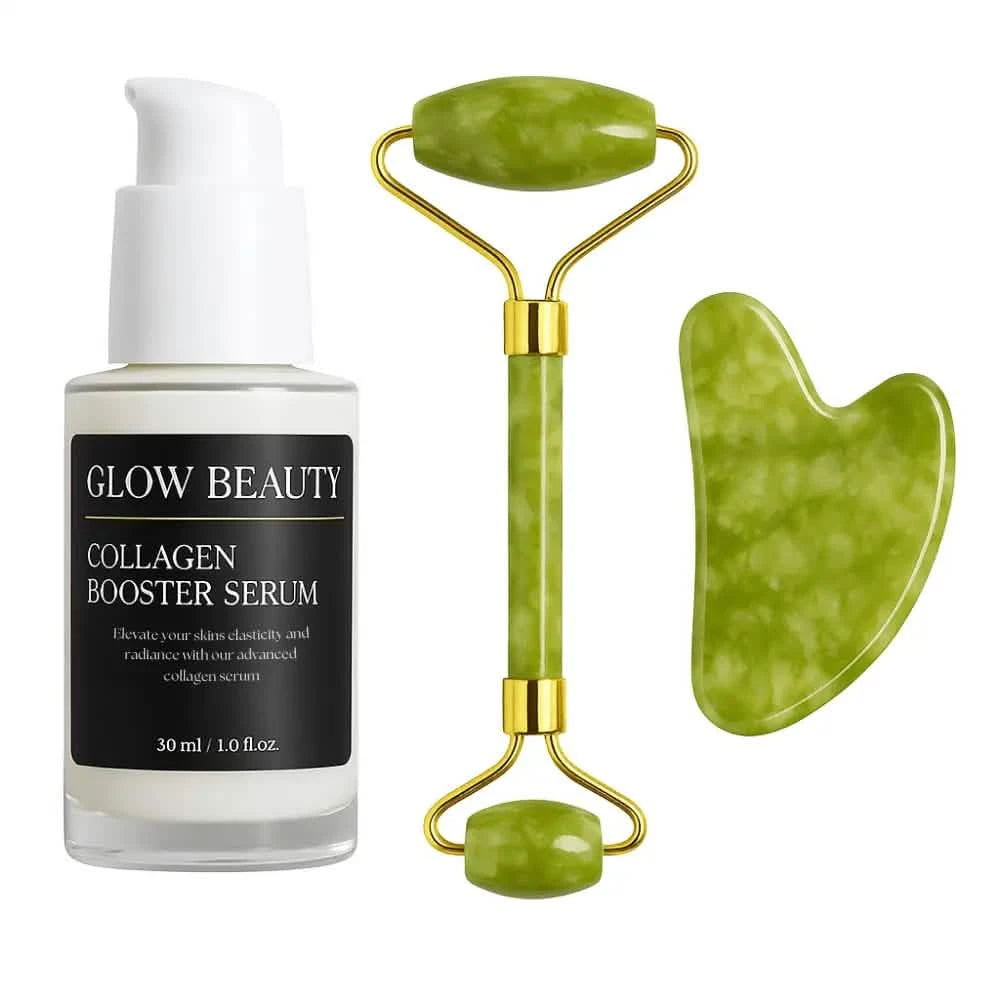 GlowSculpt Collagen Set - Collagen Booster Serum & Jade Roller