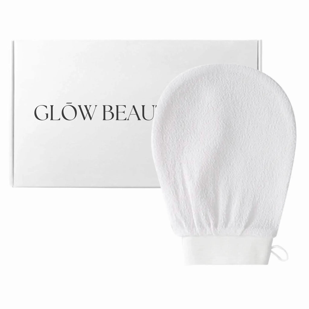 Glow Beauty exfoliating glove to remove dead skin cells