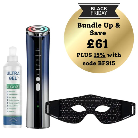 Glow Bright LED Light Therapy Eye Mask & Turbo Wand Bundle