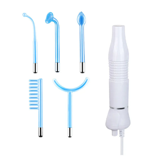High Frequency Skincare Treatment Wand - 5 Piece Set Blue
