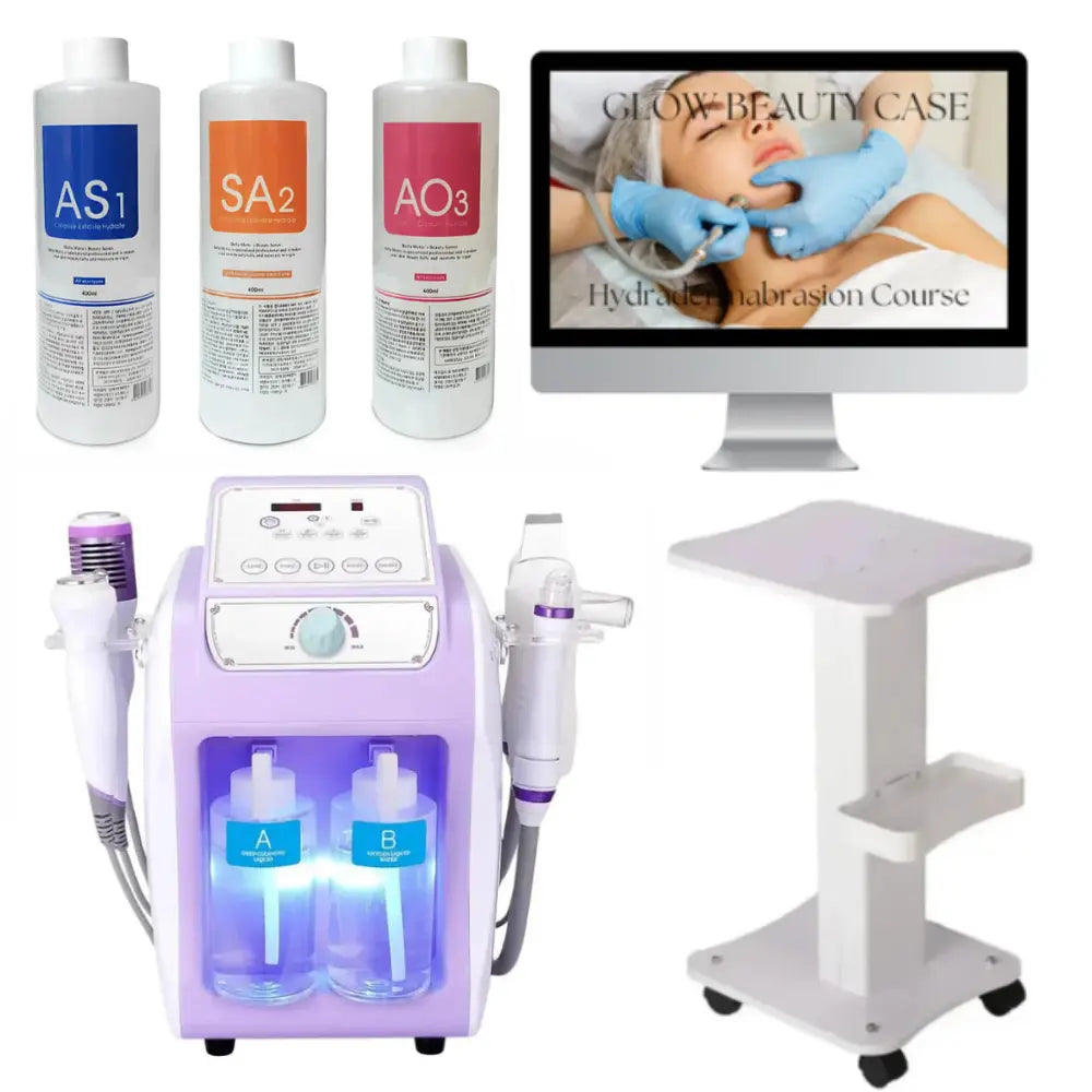Hydrafacial machine with training course