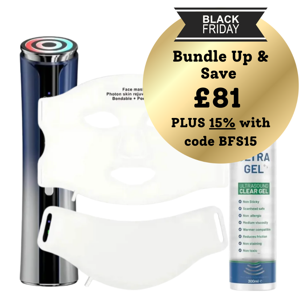 LED Light Therapy Face & Neck Mask & RF Wand Kit