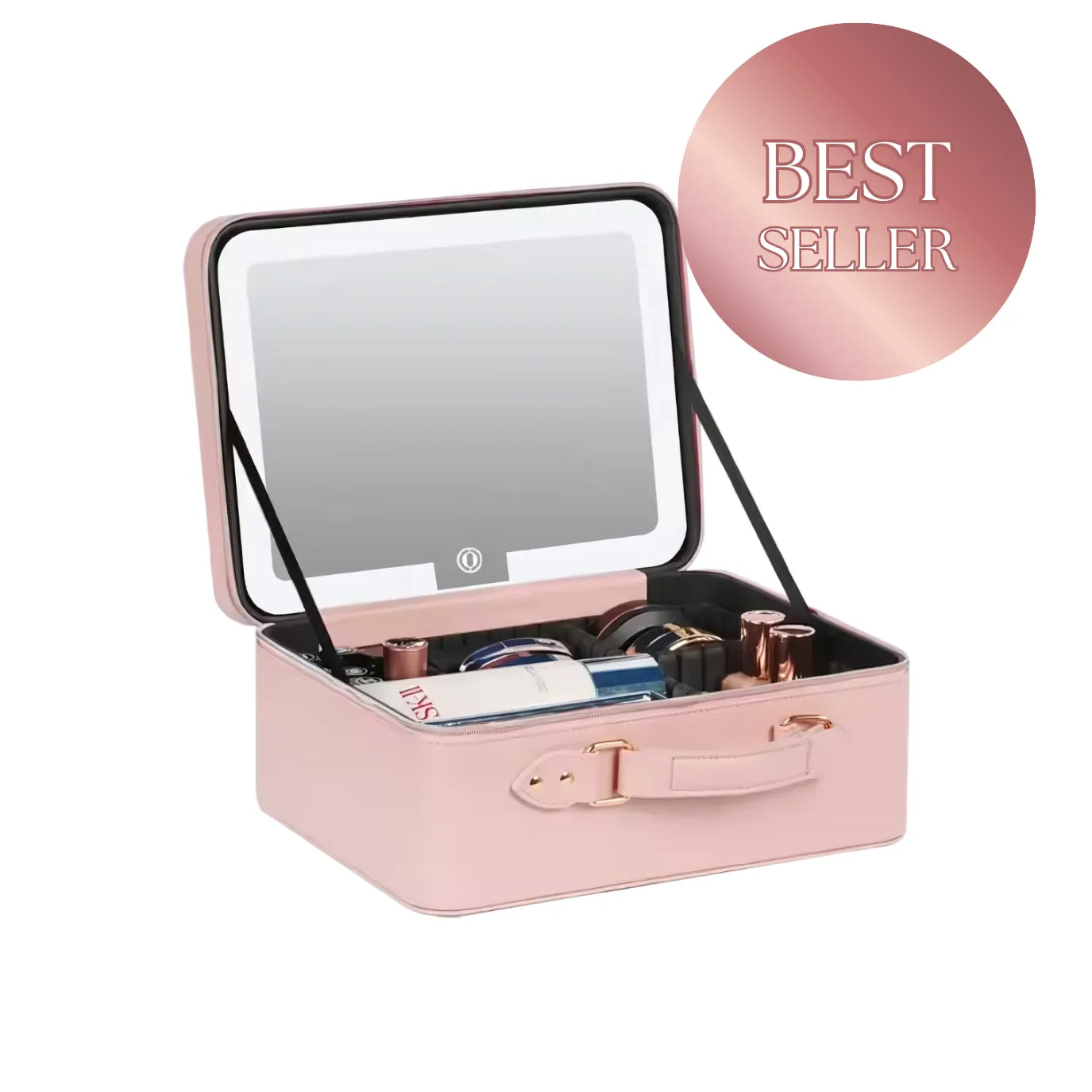 vanity case with mirror and lights
