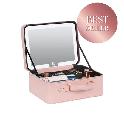 vanity case with mirror and lights