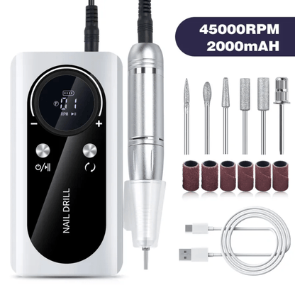 Professional Electric Nail Drill 45000RPM & Accessories