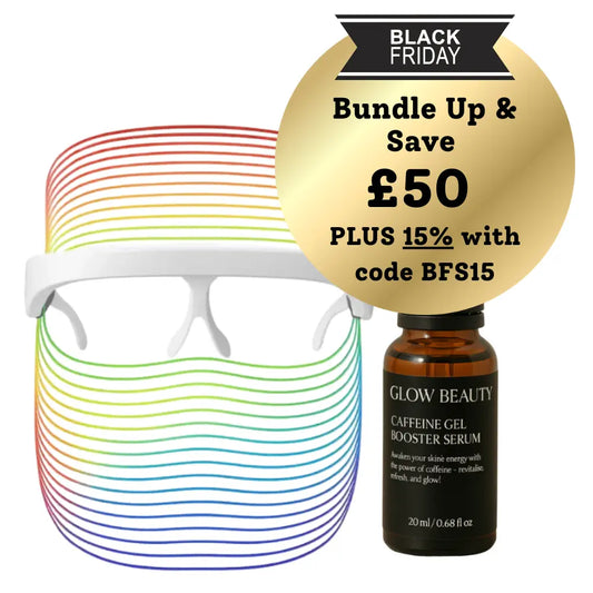 LumiGlow LED Light Therapy Mask & Caffeine Booster Kit