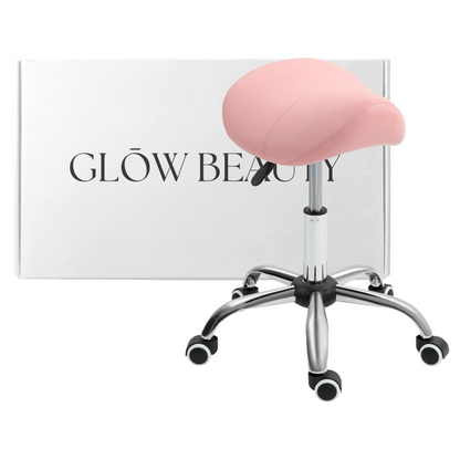 Adjustable Saddle Stool For Beauty Therapists In Pink