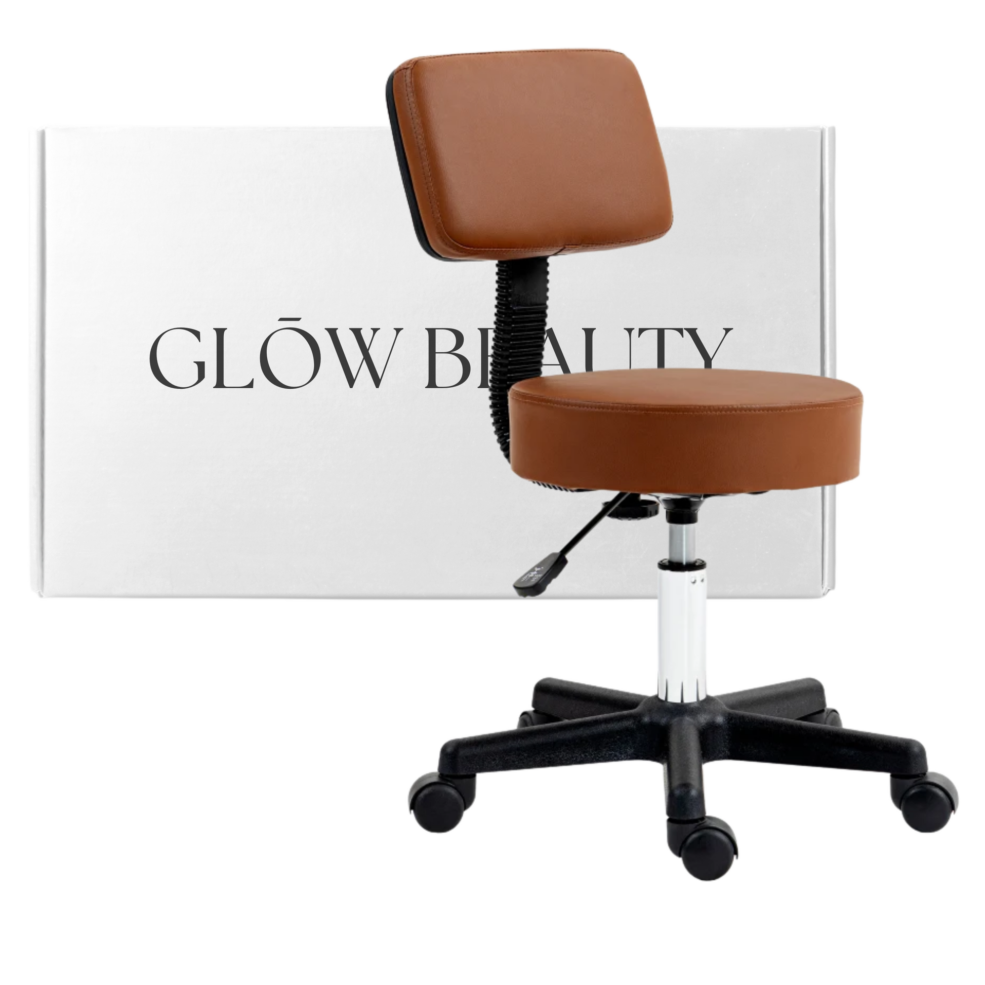 Tan swivel chair for nail technicians