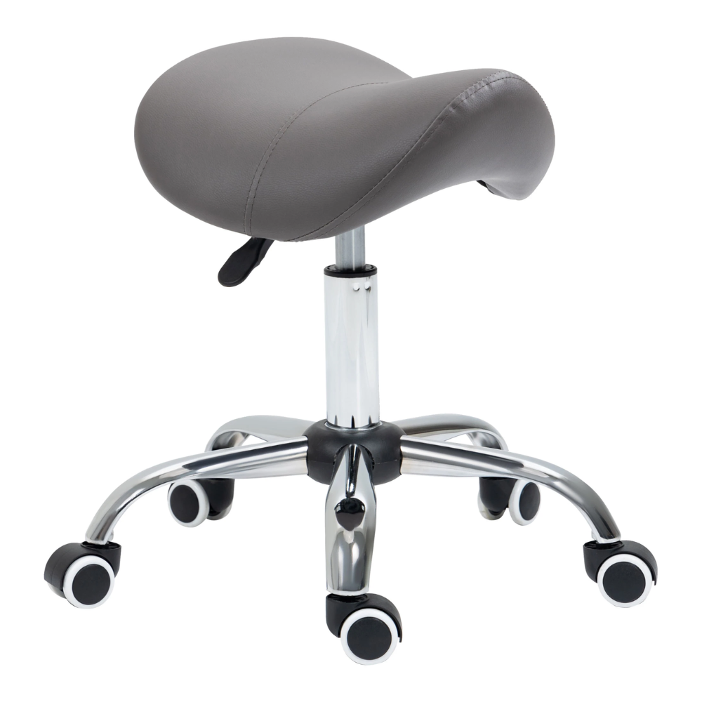 Adjustable Saddle Stool For Beauty Therapists In Grey