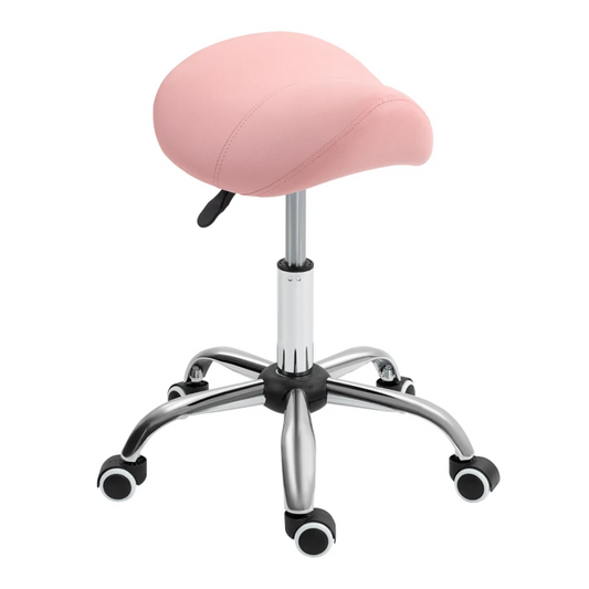 Adjustable Saddle Stool For Beauty Therapists In Pink