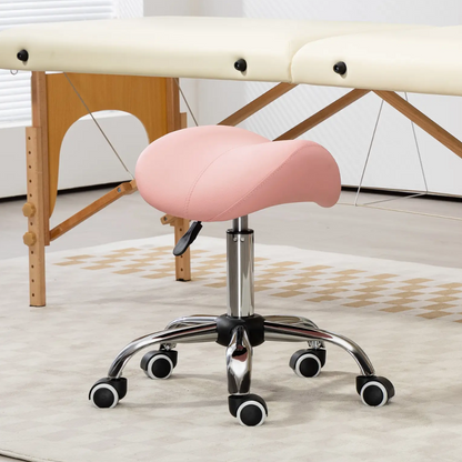 Adjustable Saddle Stool For Beauty Therapists In Pink