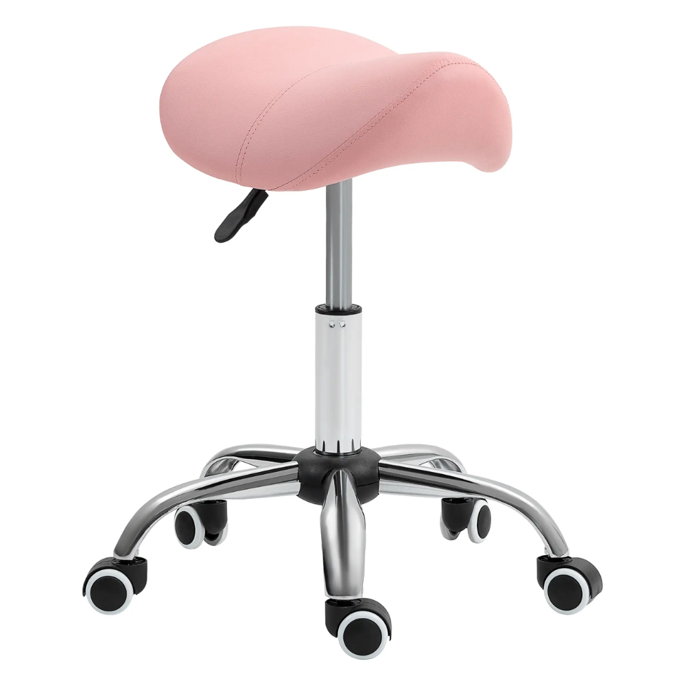 Adjustable Saddle Stool For Beauty Therapists In Pink