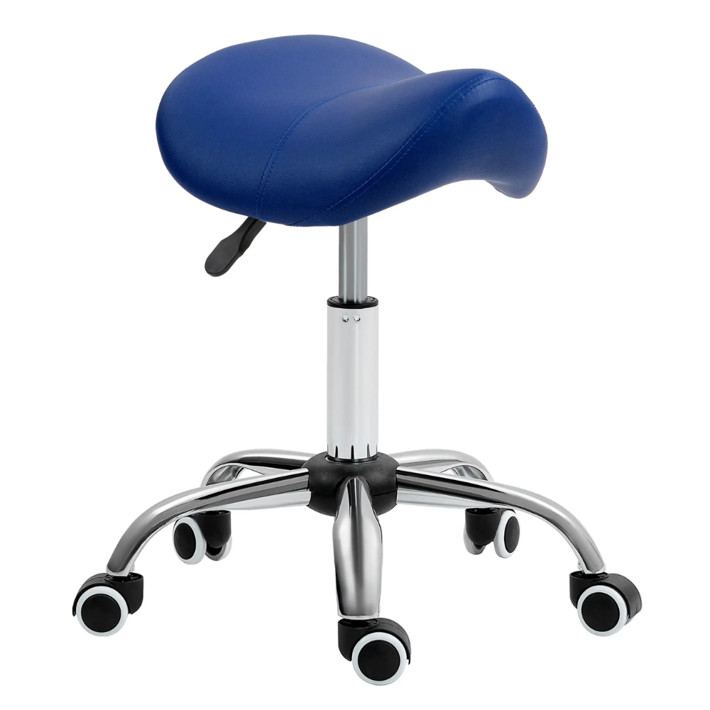 Adjustable Saddle Stool For Beauty Therapists In Blue