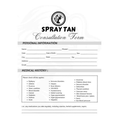 Sun Tan Spray 2026 Intake Forms 12
