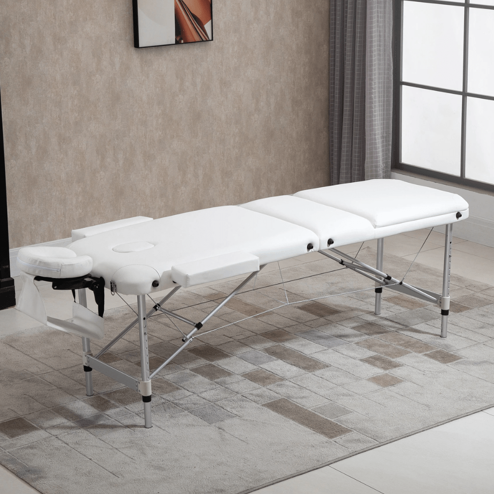 white massage table