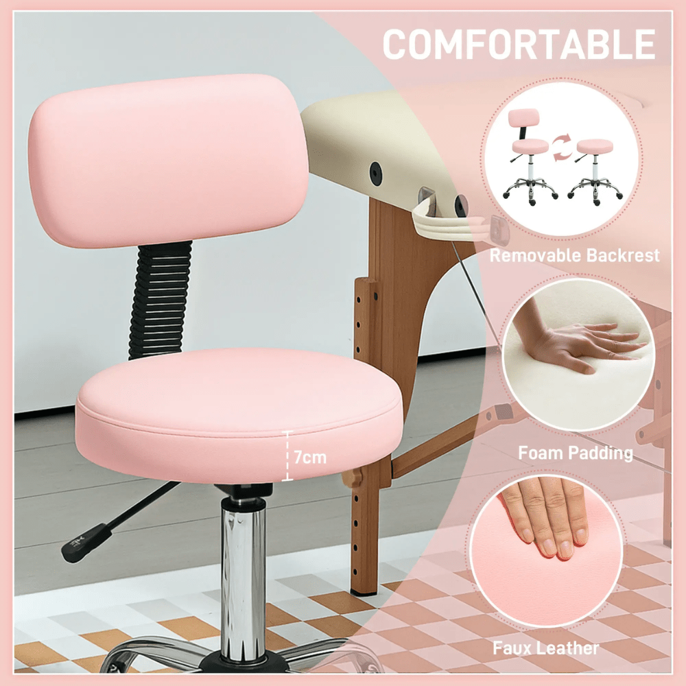 nail tech chair with back support