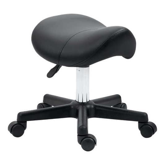 Salon Ergonomic Saddle Stool In Black