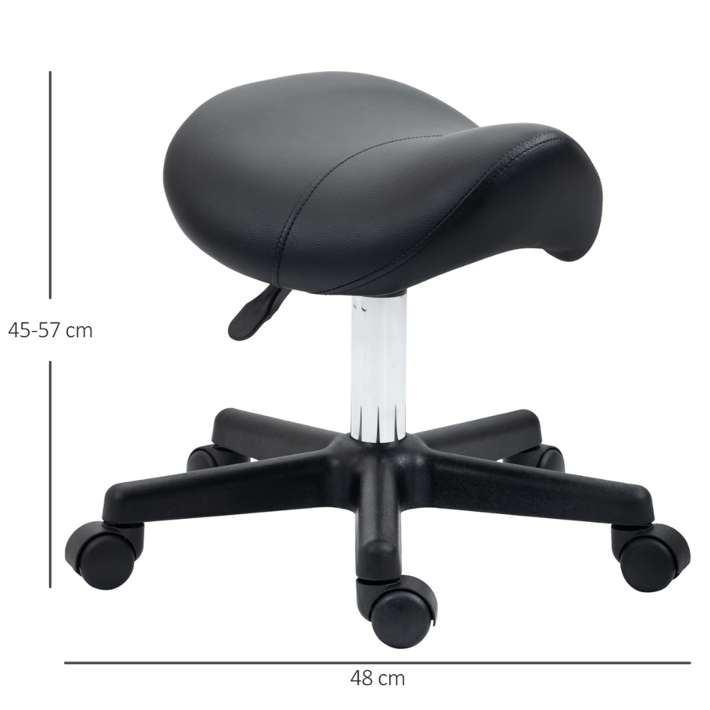 Salon Ergonomic Saddle Stool In Black