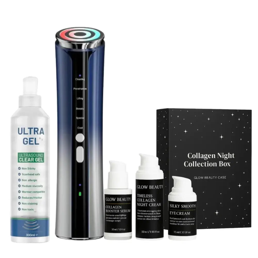 non invasive skin tightening wand and collagen skincare set for face