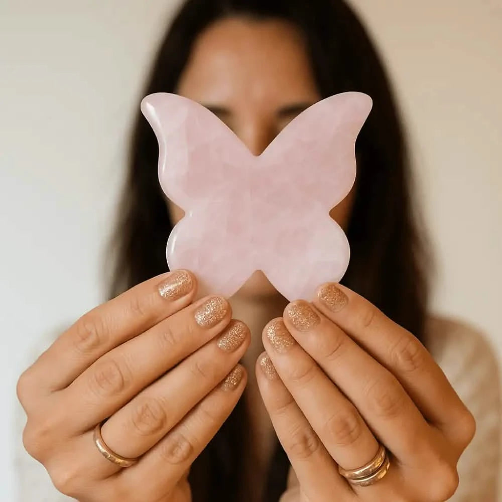 rose quartz gua sha stone