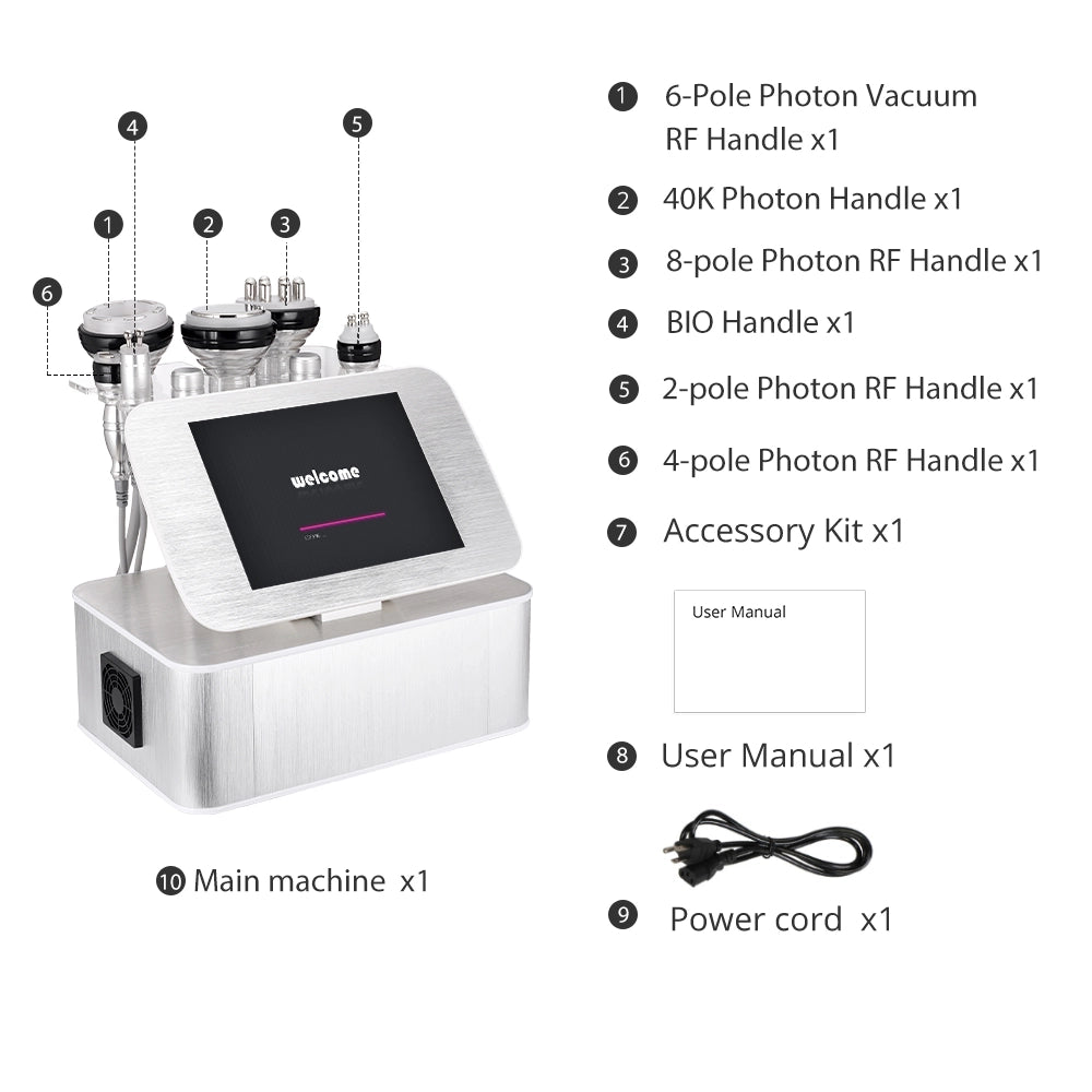 6 In 1 Advanced Ultrasonic Fat Cavitation Machine - CE & RoHS Certified