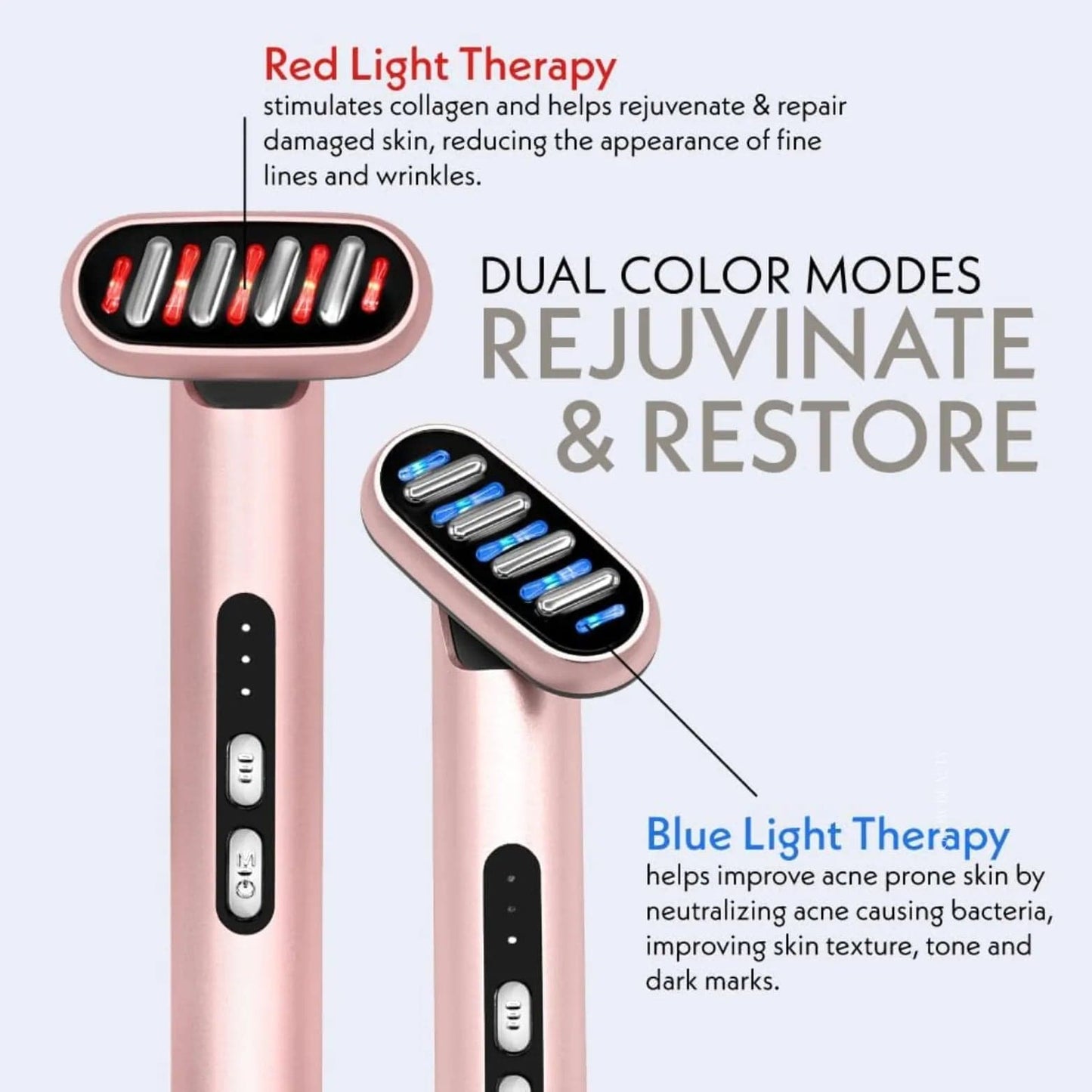 Red Light & Blue Light Therapy Skincare Wand